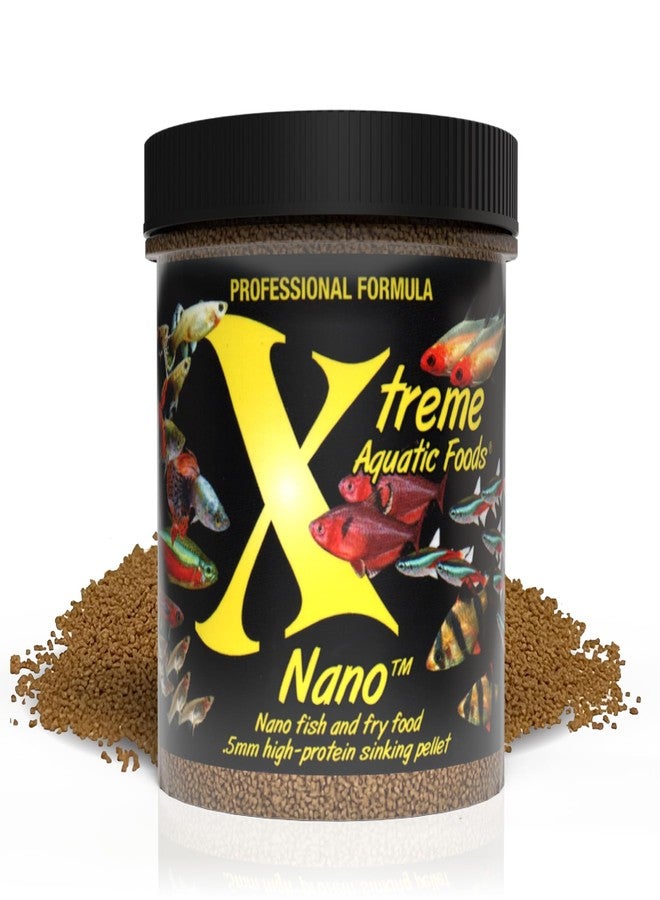 Xtreme Aquatic Foods Xtreme Nano 0.5mm Sinking Pellets - High-Protein Fish Food for Nano & Community Fish, Krill-Based Formula for Color, Immune Support, and Vitality - Complete Nutrition for Small Aquarium Species (5oz) - Image 1